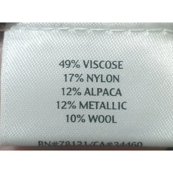 Eileen Fisher Open Front Gray Metallic Alpaca/Wool Blend Cardigan Sweater Large - Picture 8 of 8